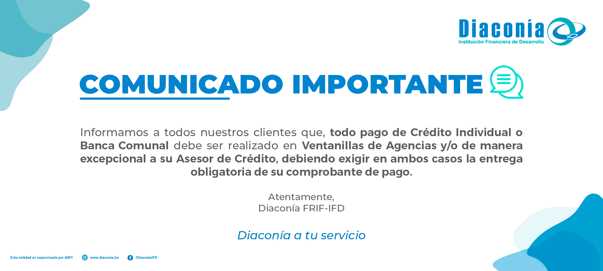 COMUNICADO PAGO DE CREDITO